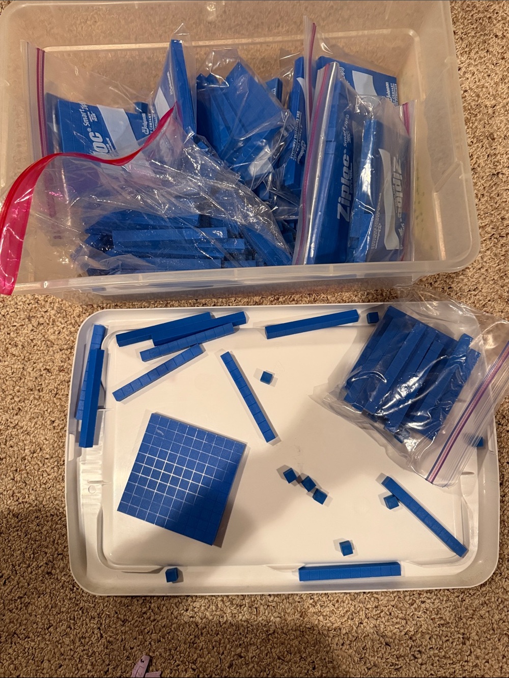 Blue Base Ten Math Manipulatives Set